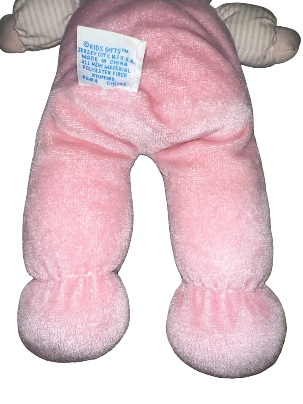 Vintage Baby Girl Oshkosh B' Gosh Doll Blonde Pink Sleeper Plush 11” Lovey